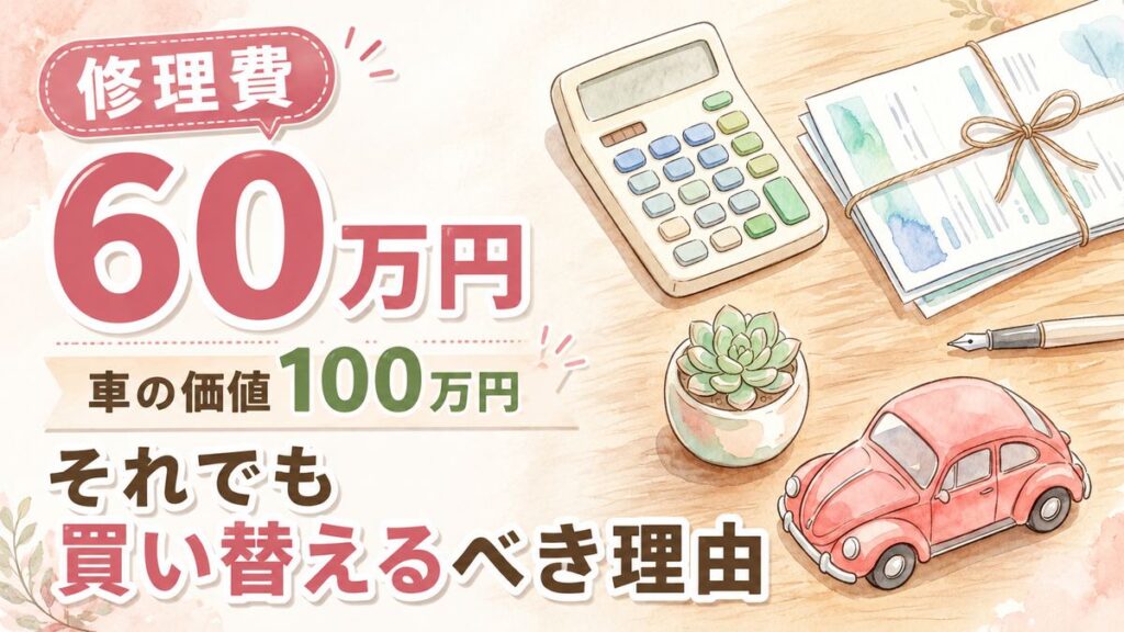 水没車の修理と買い替えを見積書を見ながら比較検討する様子
