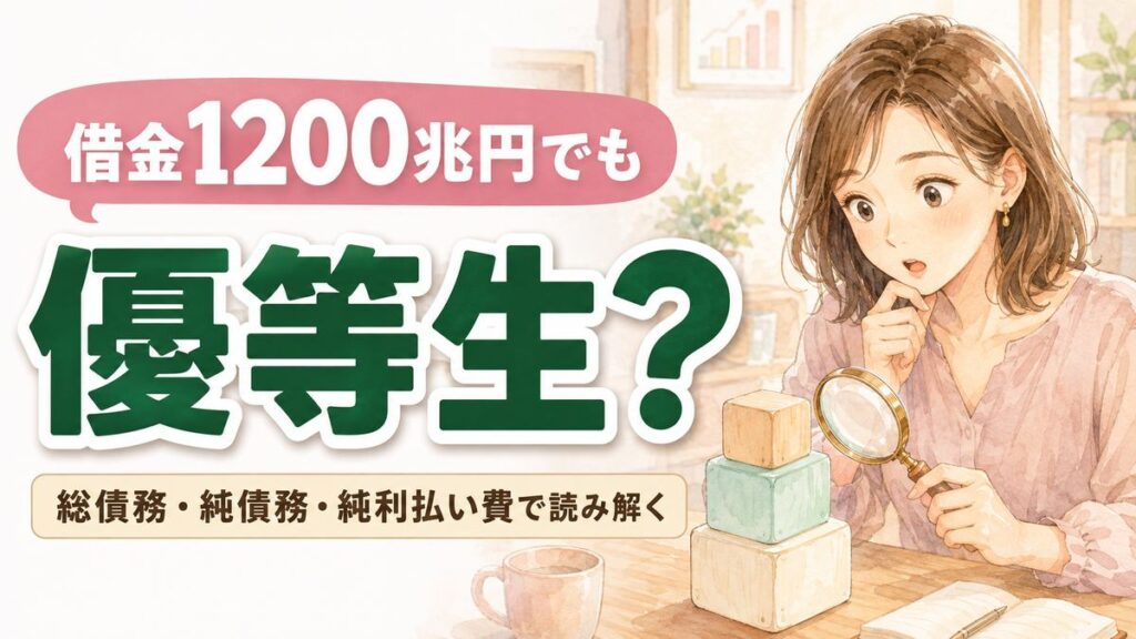 財政優等生と呼ばれる日本の財政をグラフ資料で整理する女性