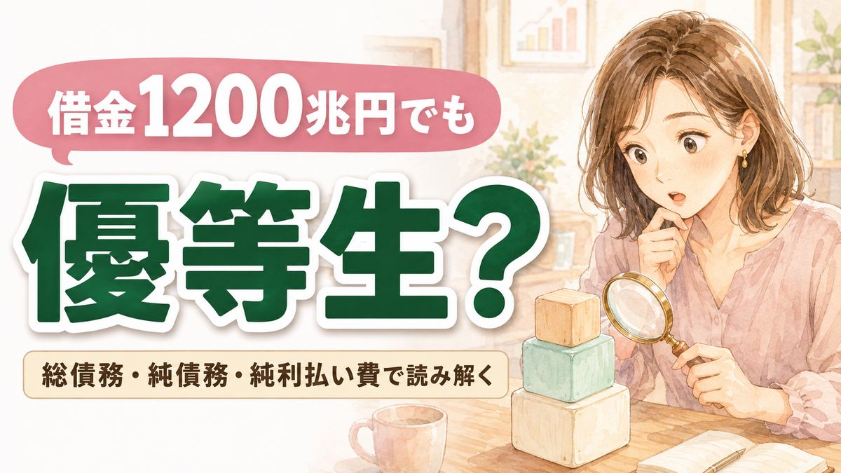 財政優等生と呼ばれる日本の財政をグラフ資料で整理する女性