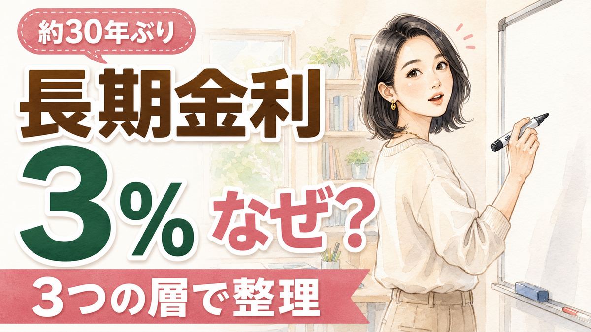 長期金利3%はなぜ起きたのかを整理して解説するイメージ