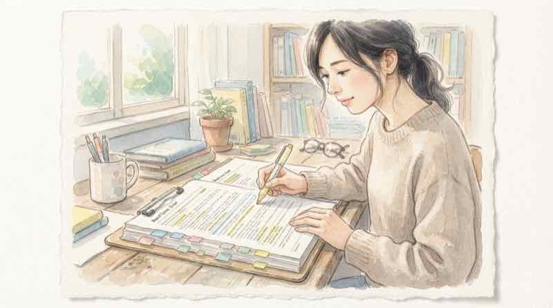 ソフトバンクグループ第70回無担保普通社債の発行条件一覧の表を確認する女性のイラスト